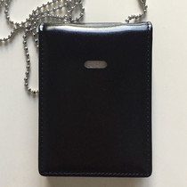 Bead chain document clip Card bag Drivers license Driving license Document clip card bag Multi-card leather wallet