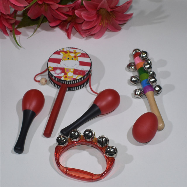 Little sand hammer baby red ball chasing hearing vision grasping intelligent care training newborn baby toy rattle 0-1 years old