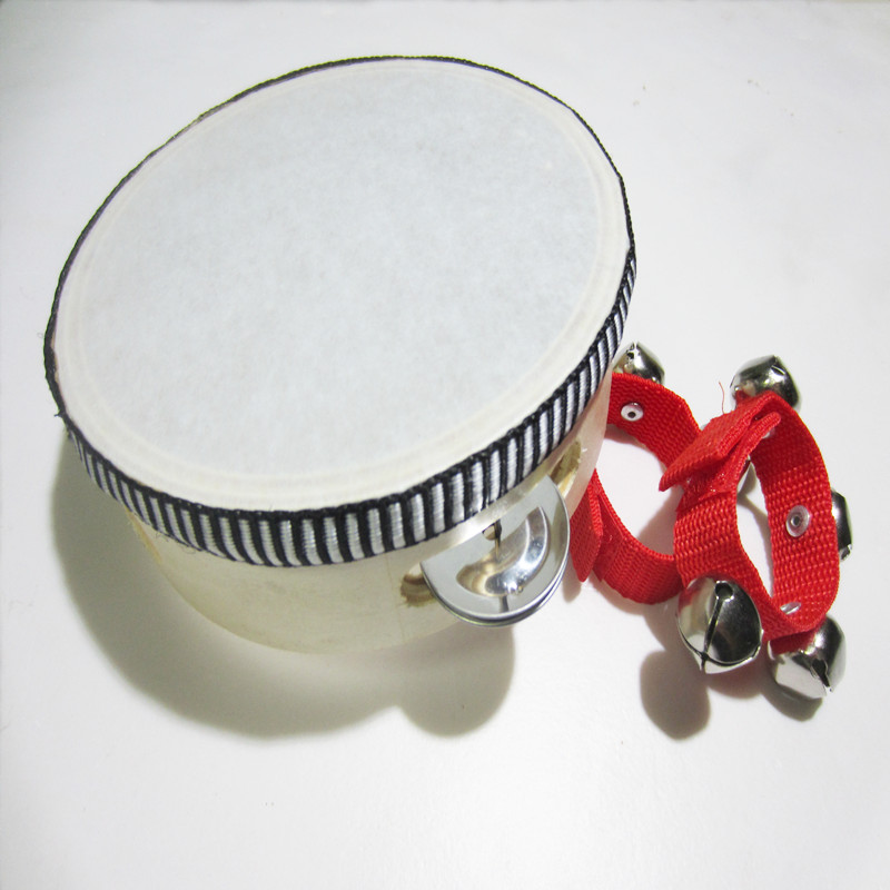 Trẻ mẫu giáo Tambourine bộ gõ gỗ rigs đồ chơi nhảy đôi hàng lớn tay tambourine - Đồ chơi nhạc cụ cho trẻ em đàn cho trẻ em