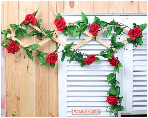 Mô phỏng mây nhựa giả hoa lá xanh lá nho nho lá cây trồng tường ống trần trang trí cây xanh treo tường - Hoa nhân tạo / Cây / Trái cây bình hoa hồng giả đẹp