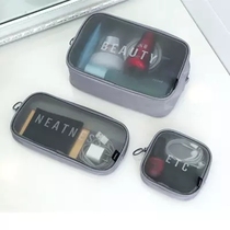 Korea travel cosmetic bag small portable storage bag carry-on mini cosmetic bag ladies transparent mesh wash bag