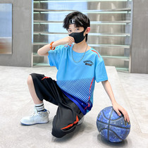 Boys summer basketball clothes dried suit training suit for handsome boys in summer sports jersey tide