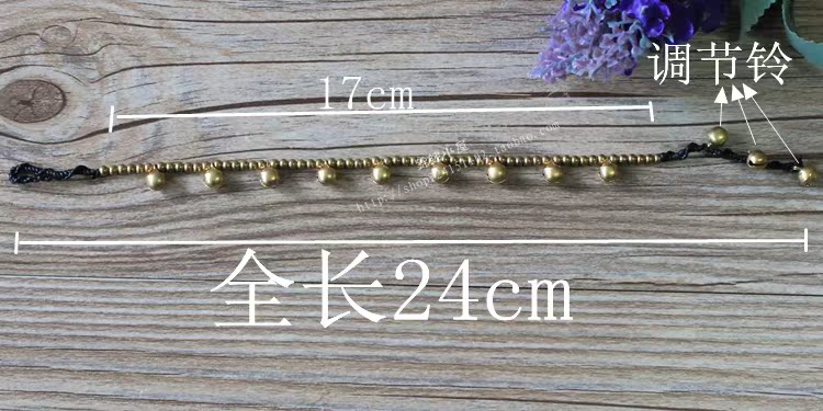 Vòng đeo tay bện chuông phong cách dân tộc Sáp dây đồng thau Vòng đeo tay Vòng chân sử dụng kép Chuỗi trang sức Thái - Vòng chân lắc chân chuông