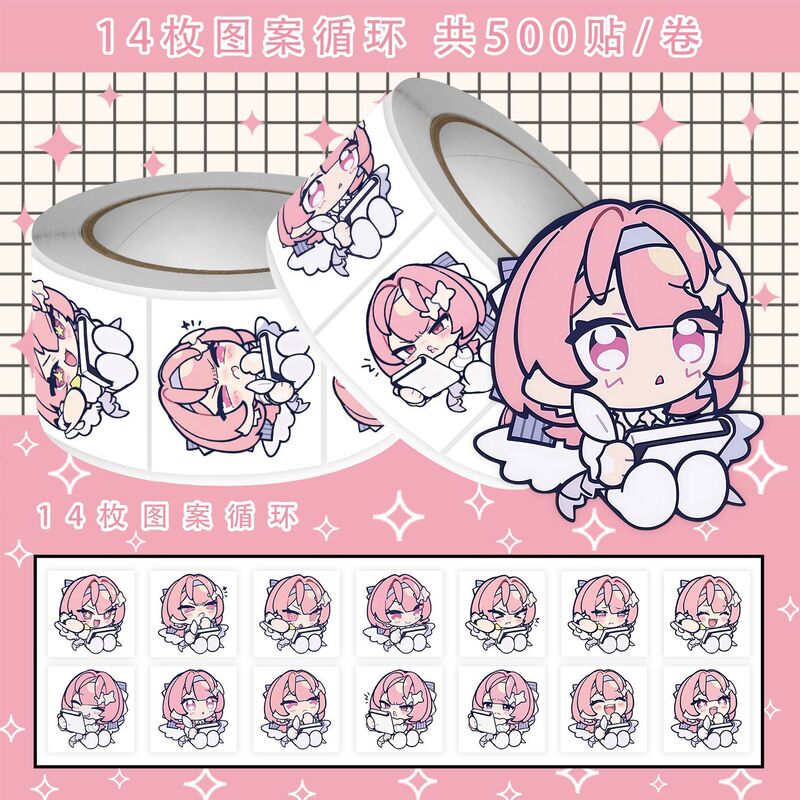 Absolutely Adorable Remiel Q-Version Roll Stickers Pink Little Strawberry Merchandise DIY Phone Water Bottle Notebook