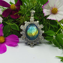 Bali handmade gold rafeldspar pendant in Nepal handmade pendant 925 silver handmade pendant