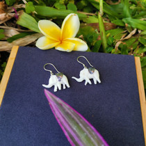 Pure handmade 925 silver yak bone small elephant ear hanging Seiko small elephant ear hanging yak bone ear hanging exotic