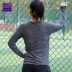 Bimai một chiếc áo thun chạy bộ nữ thể thao ngoài trời giải trí mỏng cổ tròn chạm đáy áo len dài tay xuân hè - Áo phông thể thao