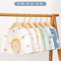 Baby shorts Summer slim fit large pp pants female baby 1 year old 2 summer clothes big fart pants boy pure cotton open range pants