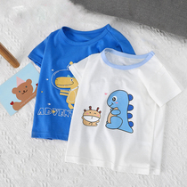 Children short sleeve t-shirt male summer pure cotton cartoon bottom-shirt female baby foreign air blouse small baby sucking sweat summer clothes