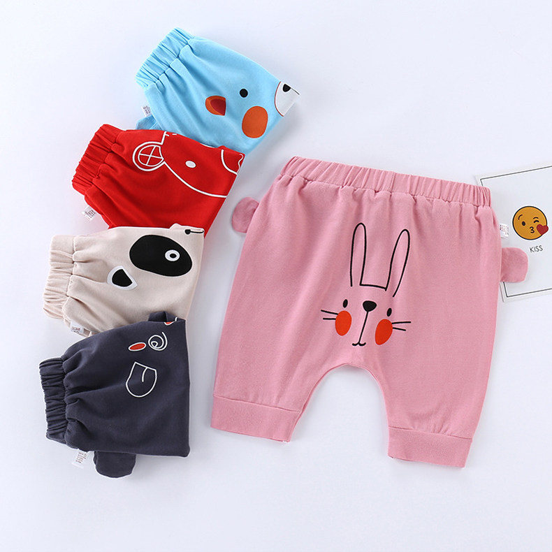 Children's butt pants summer new cartoon cotton girls harem pants baby five-point shorts boys big PP pants