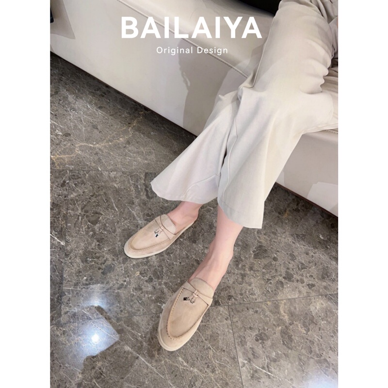 Sheep Wool~Genuine Leather Loafers for Women 2026 Spring New Style Early Spring Wear Student Height-Increasing Single Shoes and Sandals