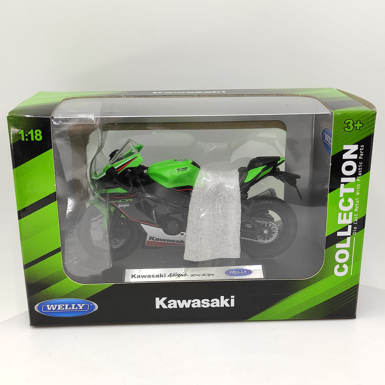 Diecast WELLY 1/18 Scale Kawasaki Ninja ZX-10R Alloy Motorcycle