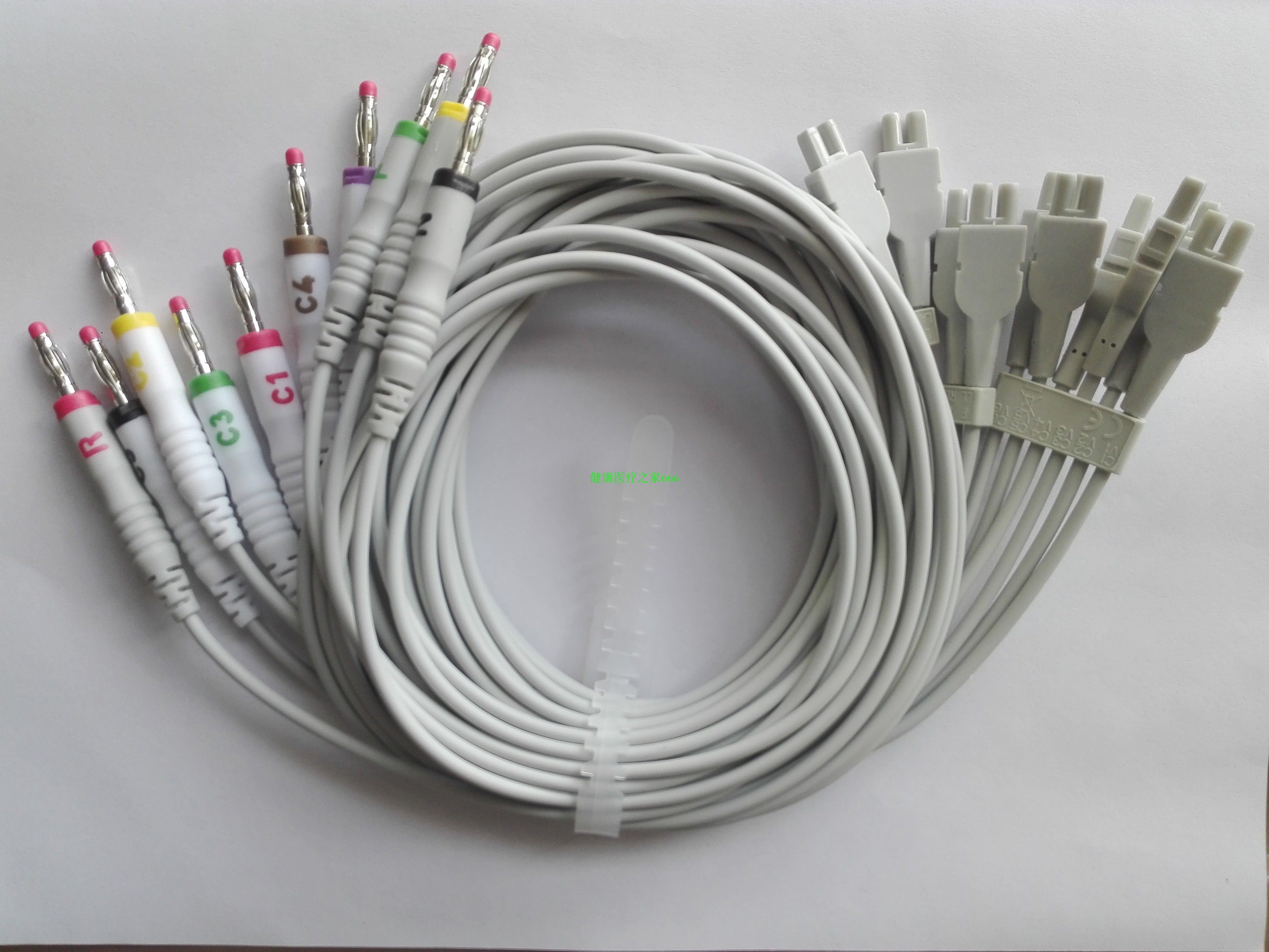 康泰心电工作站配件CONTEC8000G心电导联线 4.0心电图导联线 包邮