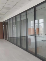 Louver partition fire glass partition wall full office single glass holistic high sound insulation custom large steel building