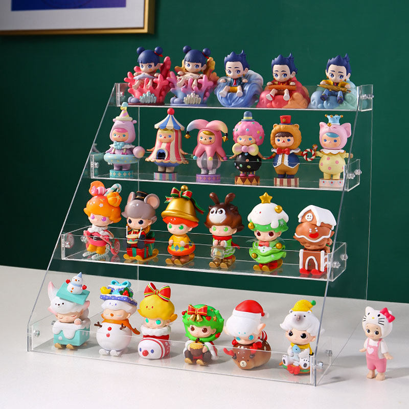 Acrylic Blind Box Show Shelf Ladder Multilayer Bubble Bubble Matt Chicken Paparazzi Cabinet Multilayer Doll Paparazzi Model Box