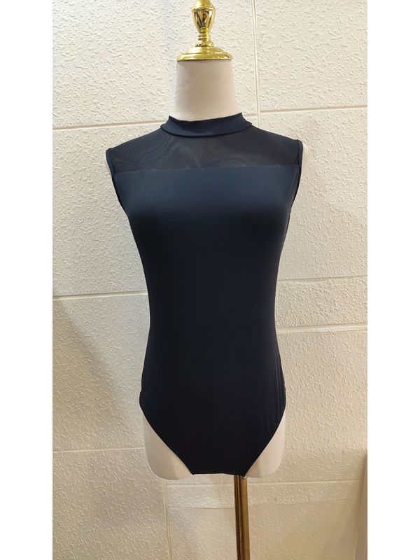 Stand-Up Collar Versatile Sleeveless Jumpsuit Off-Shoulder Slim Dance Practice Outfit Adult Triangle Bodysuit High Collar