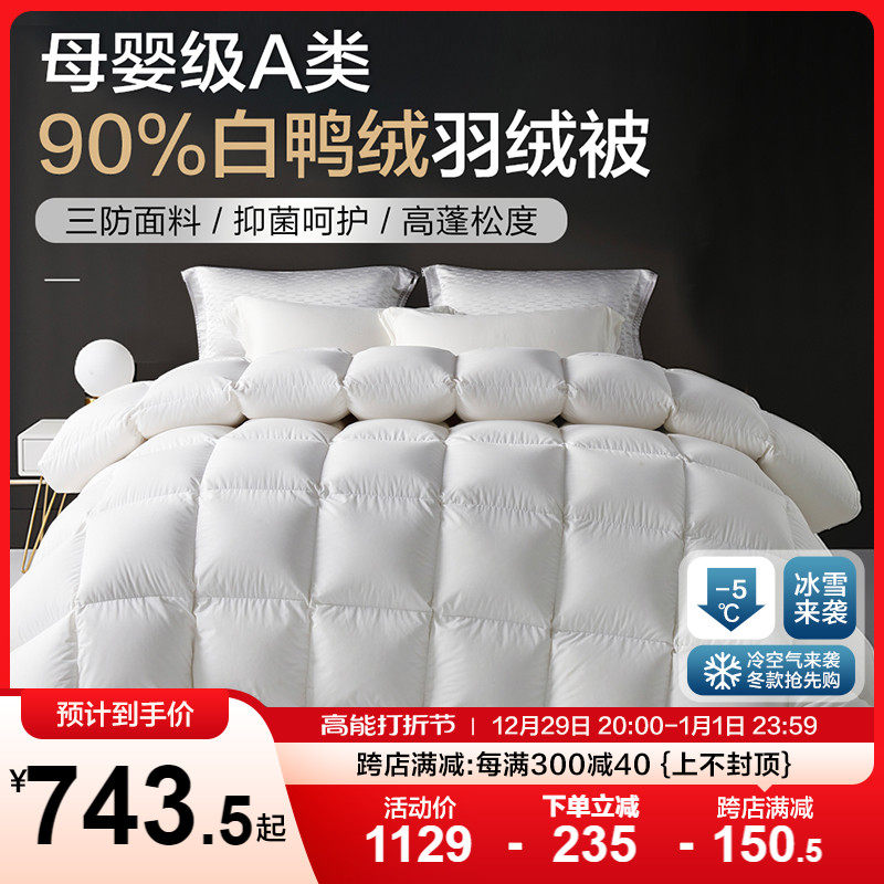 Boyo Home Textile 90 white duck down duvet quilted by three anti-fabric Winter quilted duck down by home single double with quilt-Taobao