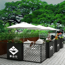 Flower box outdoor iron flower stand ground creative planting flower trough restaurant flower bed partition fence shopping mall outside Custom
