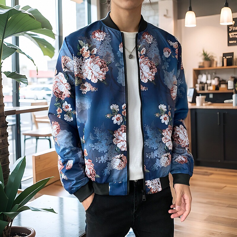 Men's Jacket, Slim Fit, Student Baseball Uniform, Trendy, Casual, Stylish, Colorful, Fashionable, Casual Printed Jacket for Men