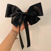 Wu beware of the same kind of black big butterfly knot headgear Hair Clip Woman Autumn Winter Fairy Qi Rear Brain Spoon Hairpin Spring Clip Hair Clip