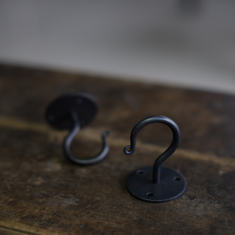 Handcrafted Iron Hooks from Dongji, Unique Question Mark Hooks for Wooden Ceiling Installation, Hooks for Hanging Birdcages and Tea Accessories