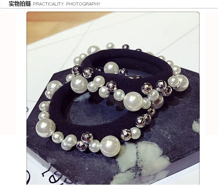 Hai Gói Kích thước Ngọc trai Bóng tóc Vòng tròn Hàn Quốc Wild Bead Chuỗi hạt Tóc nhỏ Hương thơm Lady Phụ kiện tóc kẹp tóc sau