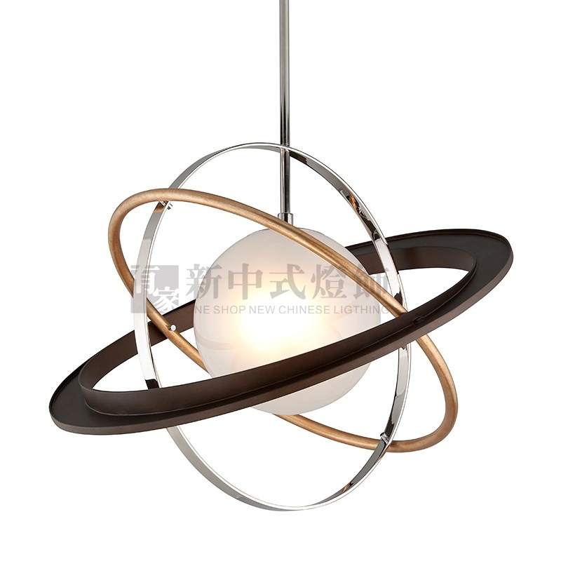 Postmodern Creative Glass Planet Globe Pendant Light for Model Homes, Dining Rooms, Bars, Study Rooms, and Bedrooms, Personalized Round Pendant Light
