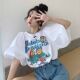 White short-sleeved t-shirt women's summer 2021 new design sense niche chic lantern puff sleeve top clothes ins tide