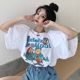 White short-sleeved t-shirt women's summer 2021 new design sense niche chic lantern puff sleeve top clothes ins tide