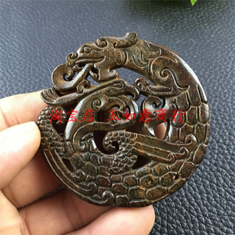 Antique jade antique ngọc trắng ngọc bích cổ mảnh ngọc rồng và phượng Cheng Xianglong phoenix với thương hiệu ngọc bích thương hiệu ngọc linh tinh bộ sưu tập vòng ngọc đeo tay