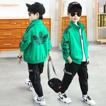 Childrens clothing boy coat jacket spring and autumn 2021 New Handsome foreign cardigan coat childrens autumn clothing