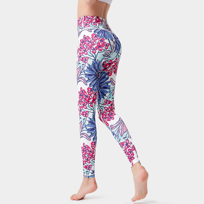 New Professional Printed Women's Yoga Pants High-Waisted Butt-Lifting Tight-Fitting Sports Fitness Running Pants Pilates Training Pants
