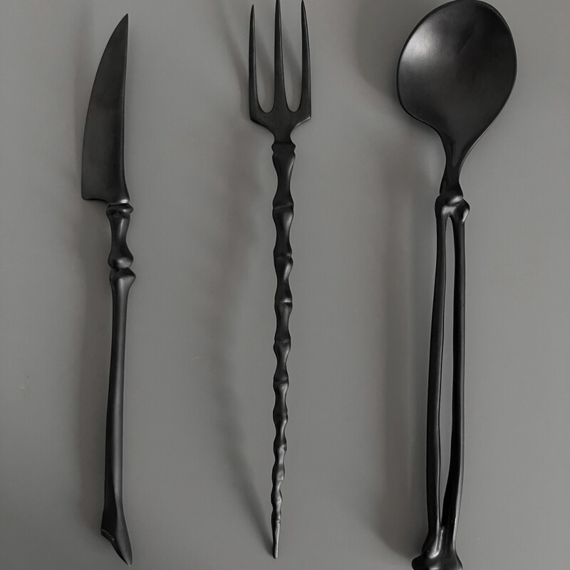 【618 Big Sale】Ingo | Original Matte Black Skeleton Cutlery Stainless Steel Western Cutlery Knife, Fork, Spoon Gift Box Set 【618 Big Sale】Ingo | Original Matte Black Skeleton Cutlery Stainless Steel Western Cutlery Knife, Fork, Spoon Gift Box Set