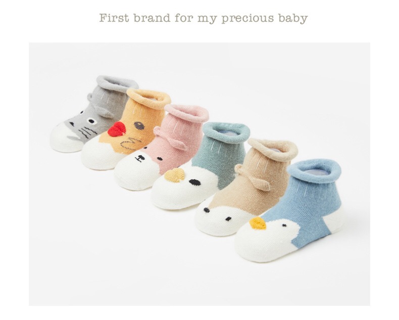 Vớ cotton cho bé mùa xuân và mùa thu cho bé tất sàn rộng miệng cho bé đi tất chống trượt cho bé 6-12 tháng 0-1-3 tuổi - Vớ tất bàn cho bé