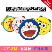 Orff percussion Childrens dance performance cartoon tambourine Professional kindergarten teacher beats small tambourine with his hand