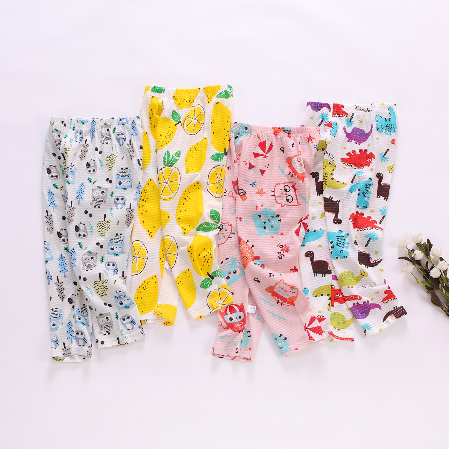 Children's mosquito pants pure cotton summer ultra-thin breathable boys and girls baby air-conditioned bamboo bamboo knuckles