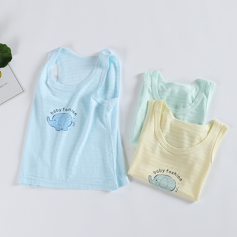 bông trẻ em sling mỏng vest nam cotton baby tre vừa và nhỏ bé bụng bảo vệ áo khoác không tay T-shirt mùa hè.