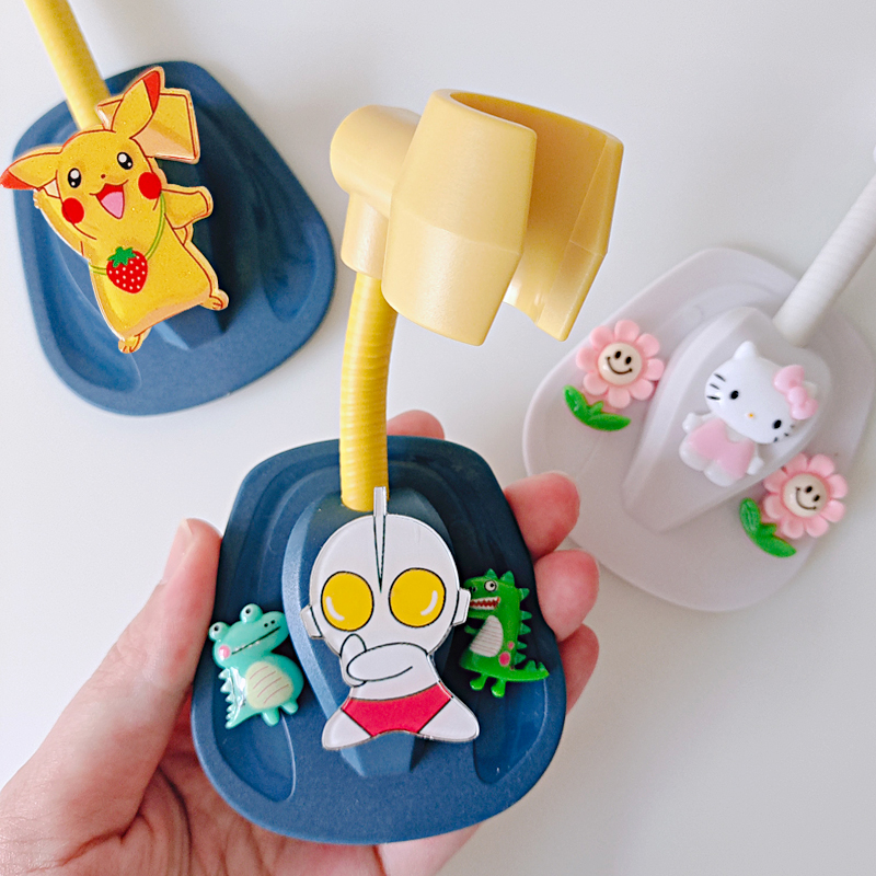 Cute shower bracket free punching universal shaking head adjustable bathroom nozzle shower head children's fixed hanging seat
