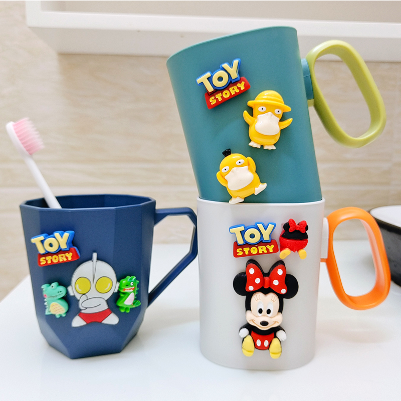 Cute cartoon children mouthwash cup students brush tooth cup male and female baby tooth cylinder household Altman couple wash cup