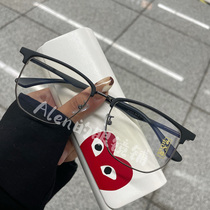 Alen Little Red Riding Book Polygonal Eyebrows Men's Trend Business Leisure Wind Half Frame Joker Can Do Myopia Glasses