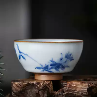 Runcuitang Ruguan porcelain glaze in the blue and white master Cup Single Cup Jue one teacher's work