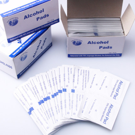 100 Slices Disposable Alcohol Cotton Sheet Mobile Phone Protective Film Wet Towel Cotton Sheet Alcohol Dry Wet Wrap Sheet Clean Screen