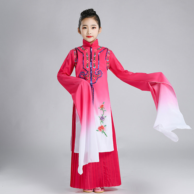 Classical dance costumes children's opera water sleeve performance costumes folk dance costumes Han costumes Huangmei opera group