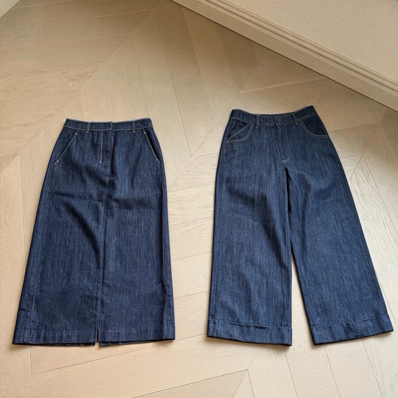 81201m Same Style as the Original, Smooth and Flowing, New Autumn Model, Slim-Fit Washed Denim Straight-Leg Slit Denim Skirt, Casual 81201m Same Style as the Original, Smooth and Flowing, New Autumn Model, Slim-Fit Washed Denim Straight-Leg Slit Denim Skirt, Casual