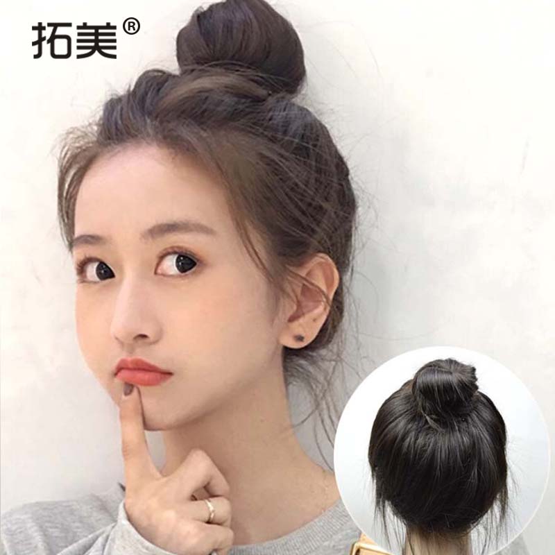 Lightweight all-hand woven lace wig female middle long straight hair invisible natural ponytail net red pill head real hair hood