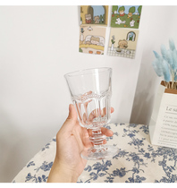 A high foot cup retro home court Nordic wind minimalist glass cups lace eating steak and drinking red wine ins