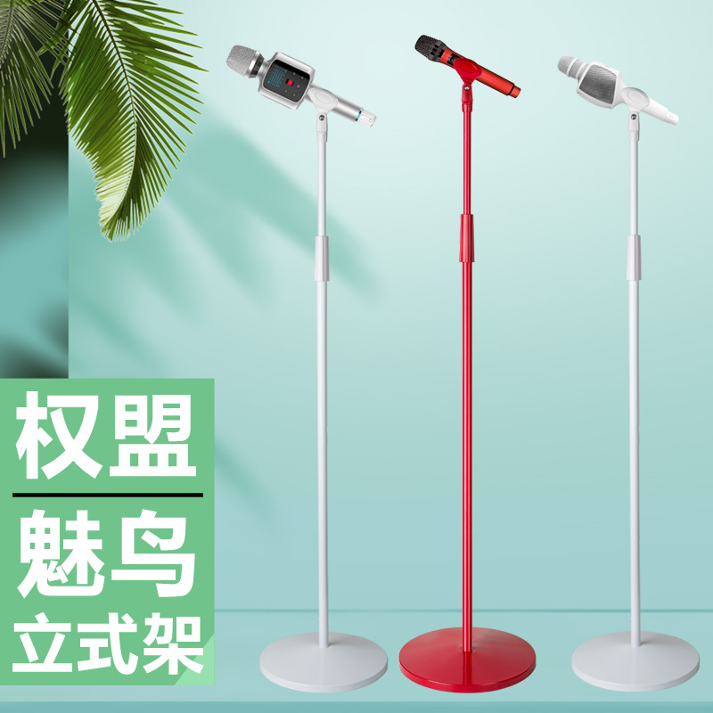Charm Bird Audio Microphone Stand Floor-standing Quanmeng Microphone Stand White Color Condenser Microphone Vertical Stand