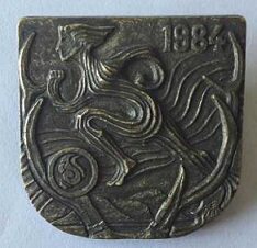 Pure copper silver-plated old chapter is about 35 mm long and wide