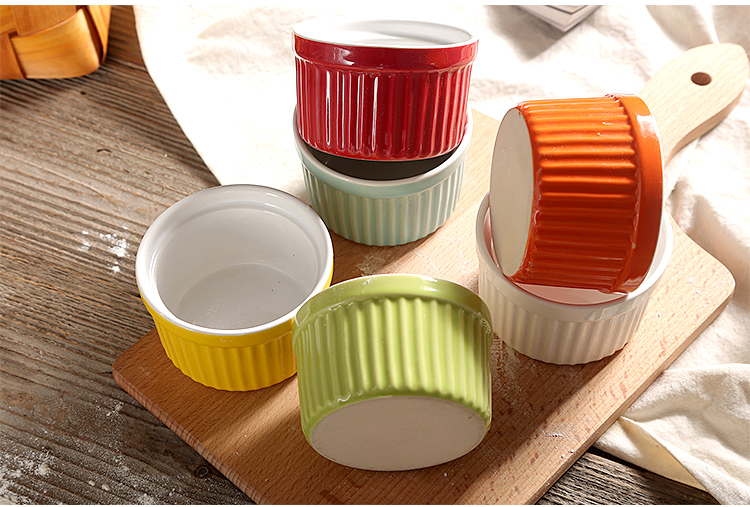 Bánh nướng bằng gốm Khuôn Soufe Roast Bát Jelly Ice Cream Món tráng miệng Pudding Bát Nhật Bản Baking Cup Cup - Tự làm khuôn nướng khuôn oval