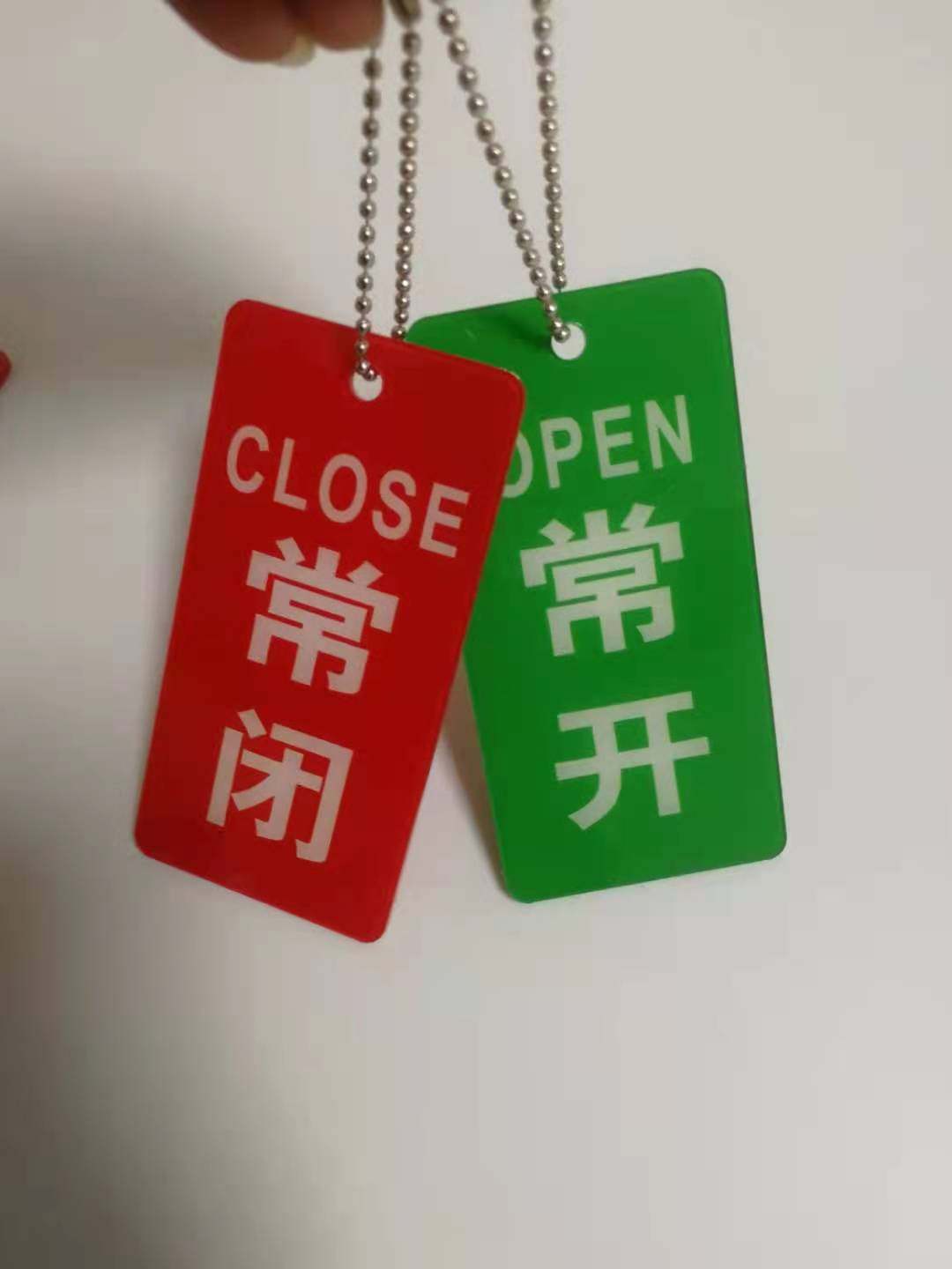 Normally open and normally closed sign fire warning board pipeline sign valve acrylic switch water valve tag listing